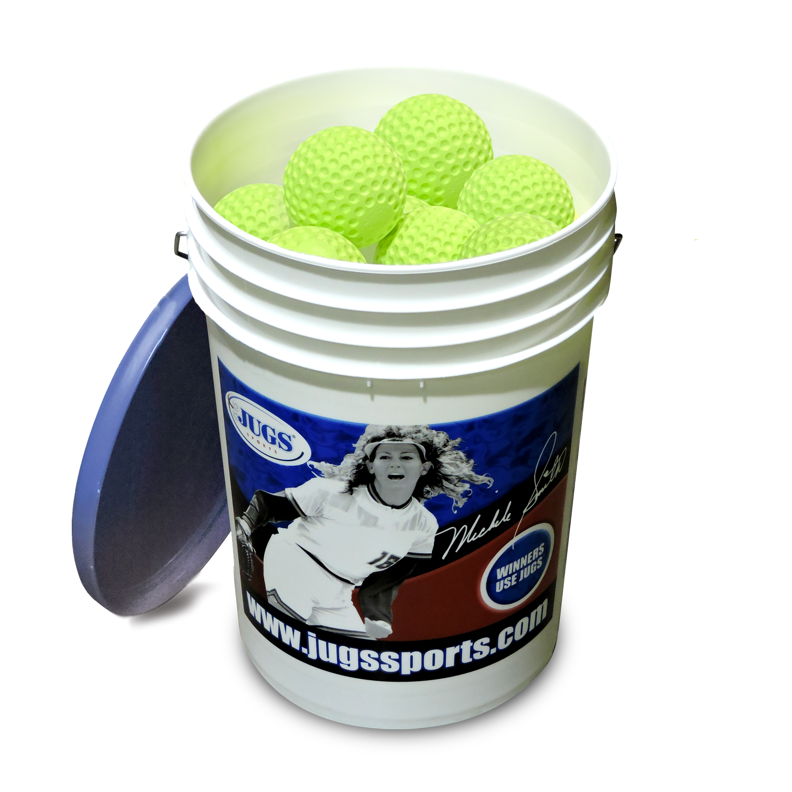 Balde de Pelotas de Softbol JUGS Dimpled Sting-Free